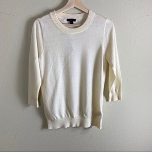 J. Crew Tippi Cream Pullover Merino Wool Sweater